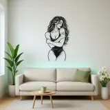 Self Embrace Torso Metal Wall Art | Minimalist Woman Line Art