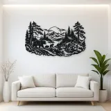 Bear Forest Trail Metal Wall Art | Wildlife Silhouette Decor