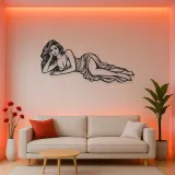 Reclining Side Line Metal Wall Art | Minimalist Woman Line Art