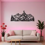Climber Summit Moment Metal Wall Art | Nature Silhouette Decor