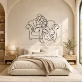 Couch Cuddle Pair Metal Wall Art | Romantic Couple Decor - lifestyle view 2