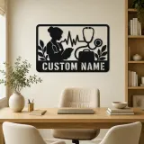Personalized Doctor Nurse Metal Wall Art with Stethoscope - lifestyle view 4
