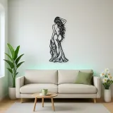 Long Hair Back Pose Metal Wall Art | Movement Silhouette Decor