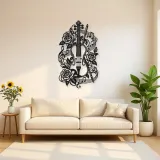 Violin and Roses Metal Wall Art | Music Room Wall Decor