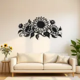 Sunflower Horizon Metal Wall Art | Botanical Metal Wall Decor