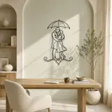 Under Umbrella Couple Metal Wall Art | Romantic Couple Decor - lifestyle view 4