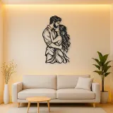 Tender Forehead Kiss Metal Wall Art | Romantic Couple Decor