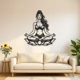Lotus Meditation Metal Wall Art | Movement Silhouette Decor