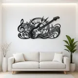 Electric Guitar Pulse Metal Wall Art | Music Room Wall Decor