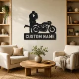 Personalized Cafe Racer Couple Metal Wall Art - lifestyle view 4