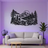 Hiker in the Woods Metal Wall Art | Nature Silhouette Decor