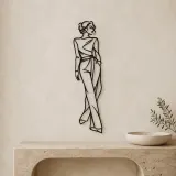 Runway Curve Muse Metal Wall Art | Minimalist Woman Line Art - lifestyle view 3