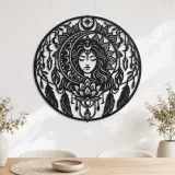 Mandala Moon Metal Wall Art | Spiritual Boho Metal Decor - lifestyle view 4