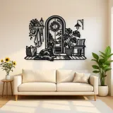 Dog by the Door Metal Wall Art | Pet Lover Silhouette Decor