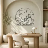 Stargazing Lovers Metal Wall Art | Romantic Couple Decor - lifestyle view 4