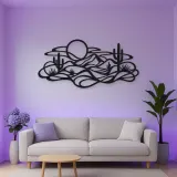 Layered Desert Curves Metal Wall Art | Nature Silhouette Decor