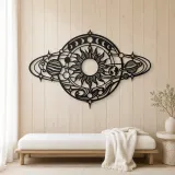 Orbiting Planets Flow Metal Wall Art | Modern Abstract Metal Decor - lifestyle view 5