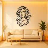 Closed Eyes Serenity Metal Wall Art | Modern Abstract Metal Decor