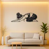 Calm Child Pose Metal Wall Art | Family Silhouette Decor