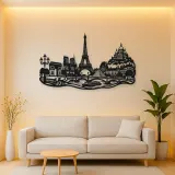Paris Skyline Flow Metal Wall Art | Travel and City Wall Decor