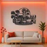 Record Player Corner Metal Wall Art | Music Room Wall Decor