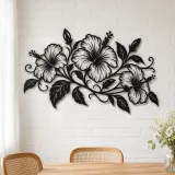 Hibiscus Flow Metal Wall Art | Botanical Metal Wall Decor - lifestyle view 4