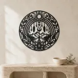 Boho Rainbow Arch Metal Wall Art | Modern Abstract Metal Decor - lifestyle view 3