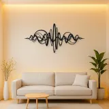 Continuous Sound Wave Metal Wall Art | Music Room Wall Decor