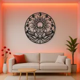 Solar Lotus Metal Wall Art | Botanical Metal Wall Decor