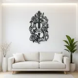 Violin and Roses Metal Wall Art | Music Room Wall Decor