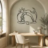 Garland Pose Grounded Metal Wall Art | Yoga and Meditation Wall Decor - lifestyle view 4