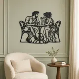Coffee Date Couple Metal Wall Art | Romantic Couple Decor - lifestyle view 2