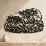 Horse Ocean Gallop Metal Wall Art | Equestrian Wall Decor - lifestyle view 3