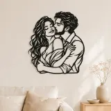 Wangenkuss Metall-Wandkunst | Romantische Paar-Dekoration