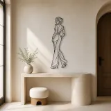 Catwalk Turn Pose Metal Wall Art | Fashion Figure Wall Decor - lifestyle view 3