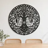 Seven Chakra Tree Metal Wall Art | Botanical Metal Wall Decor - lifestyle view 4