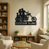 Personalized Chopper Family of Three Metal Wall Art - lifestyle view 4