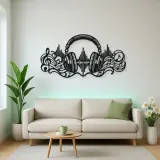 Headphones Sound Wave Metal Wall Art | Music Room Wall Decor