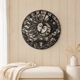 Sun and Moon Embrace Metal Wall Art | Celestial Boho Wall Decor - lifestyle view 5