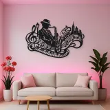 Saxophone Jazz Flow Metal Wall Art | Music Room Wall Decor