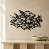 Swallow Flight Flow Metal Wall Art | Wildlife Silhouette Decor - lifestyle view 3
