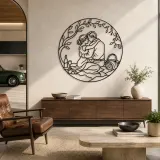 Décoration murale en métal "Étreinte de pique-nique" | Décor romantique pour couple