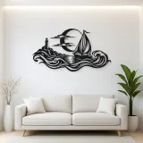 Moonlit Boat Metal Wall Art | Coastal and Nautical Wall Decor