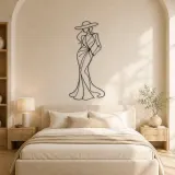 Elegant Hat Model Metal Wall Art | Fashion Figure Wall Decor - lifestyle view 2