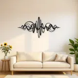 Continuous Sound Wave Metal Wall Art | Music Room Wall Decor