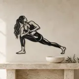 Twisted Lunge Metal Wall Art | Movement Silhouette Decor - lifestyle view 3