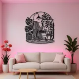 Reading Chair Corner Metal Wall Art | Cozy Home Metal Decor