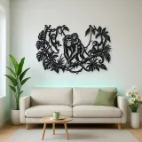 Monkey Jungle Vine Metal Wall Art | Wildlife Silhouette Decor