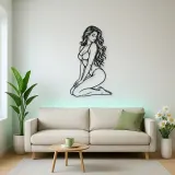 Kneeling Side Pose Metal Wall Art | Movement Silhouette Decor