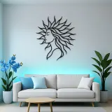 Sunray Hair Muse Metal Wall Art | Minimalist Woman Line Art